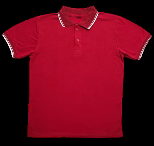 Polo Neck T Shirt - Color: Red