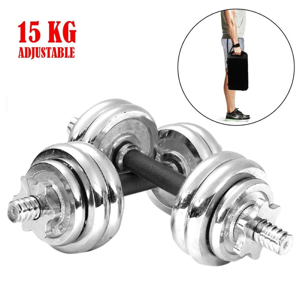 Dolphy 15Kg Chrome Iron Dumbbell Set - Application: Gain Strength