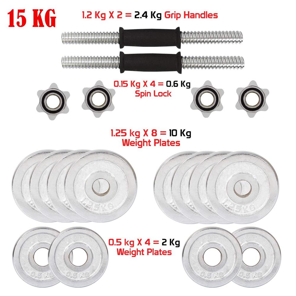 Dolphy 15kg Chrome Iron Dumbbell Set