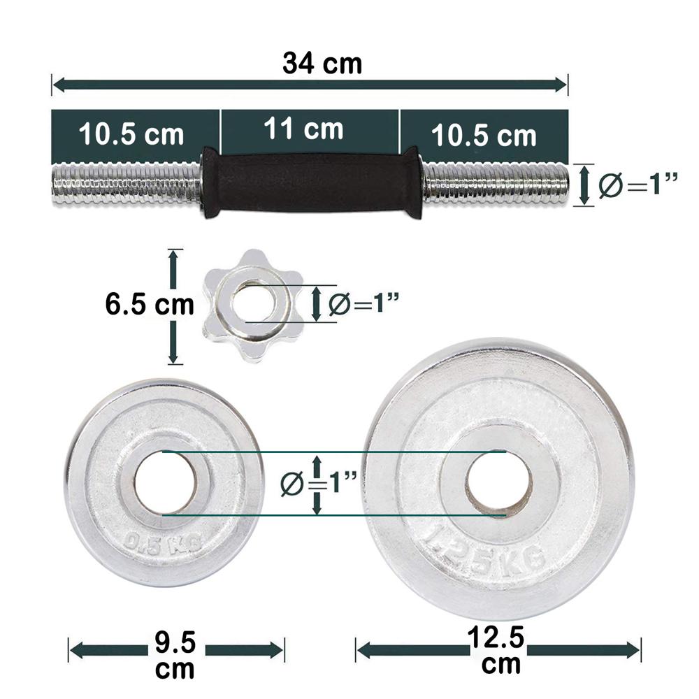 Dolphy 15kg Chrome Iron Dumbbell Set