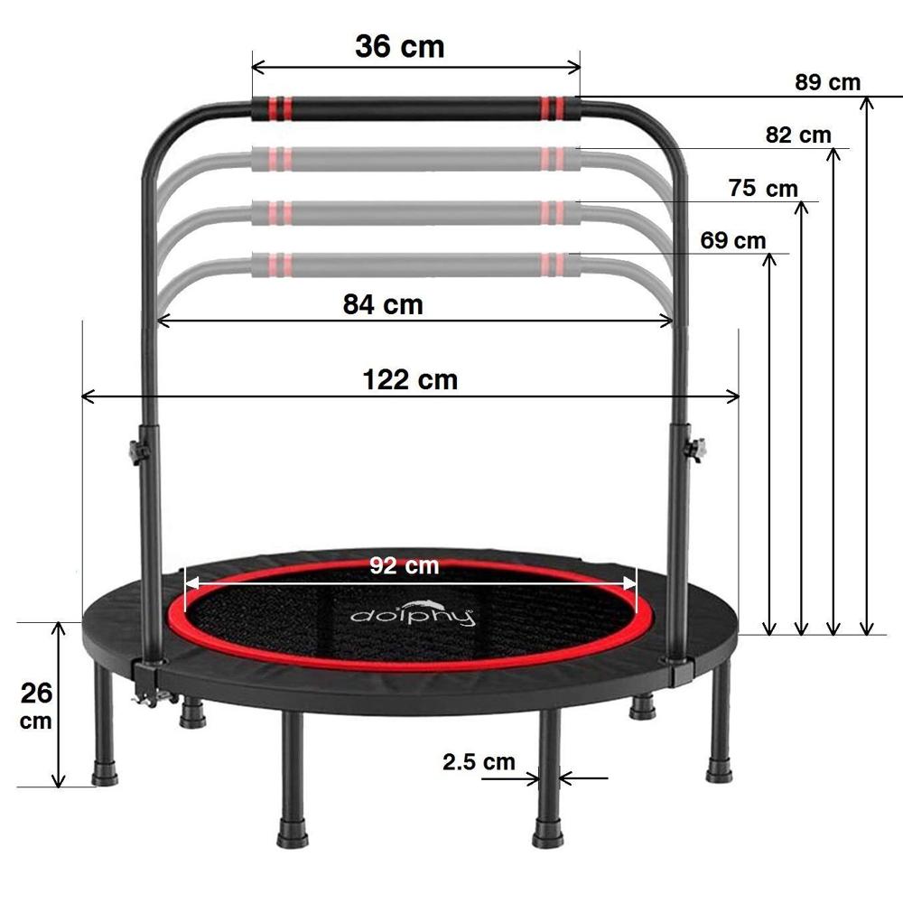 Portable & Foldable Trampoline with Adjustable Handrail