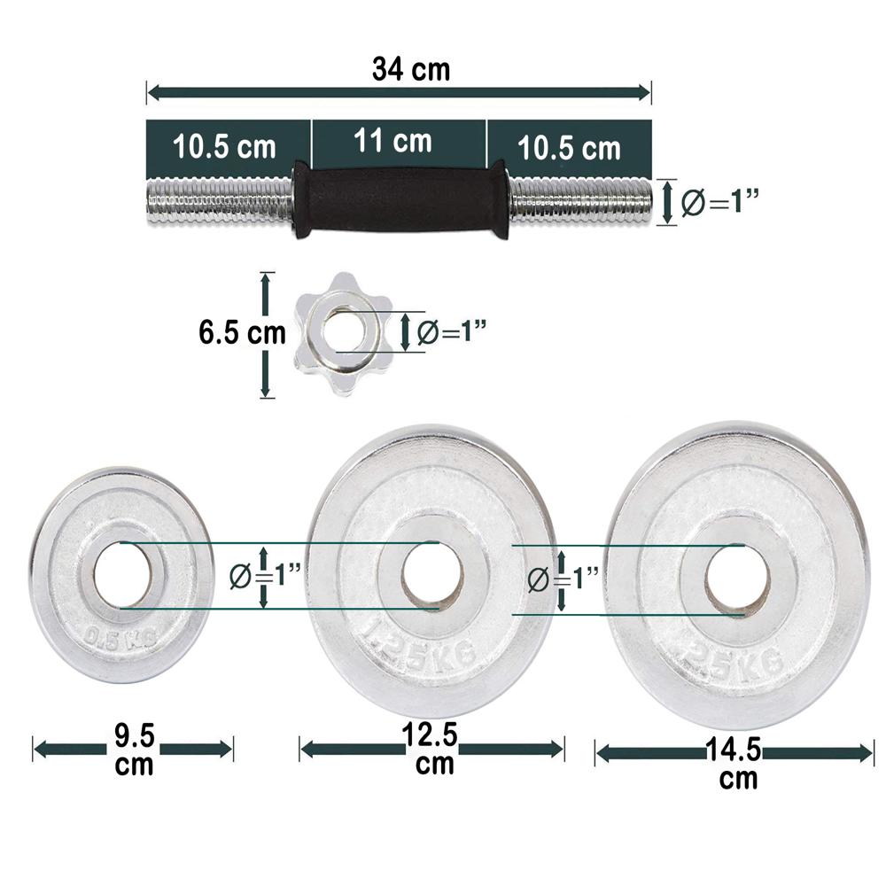 Dolphy 20kg Chrome Iron Adjustable Fitness Dumbbell Set - Application: Tone Up Muscle