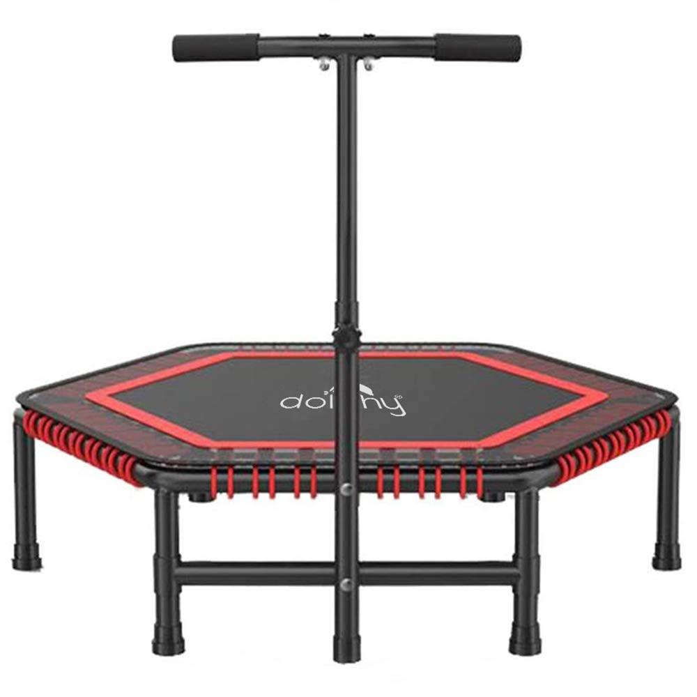 Hexagon Trampoline Rebounder With Adjustable Handrail - Frame Material: Steel