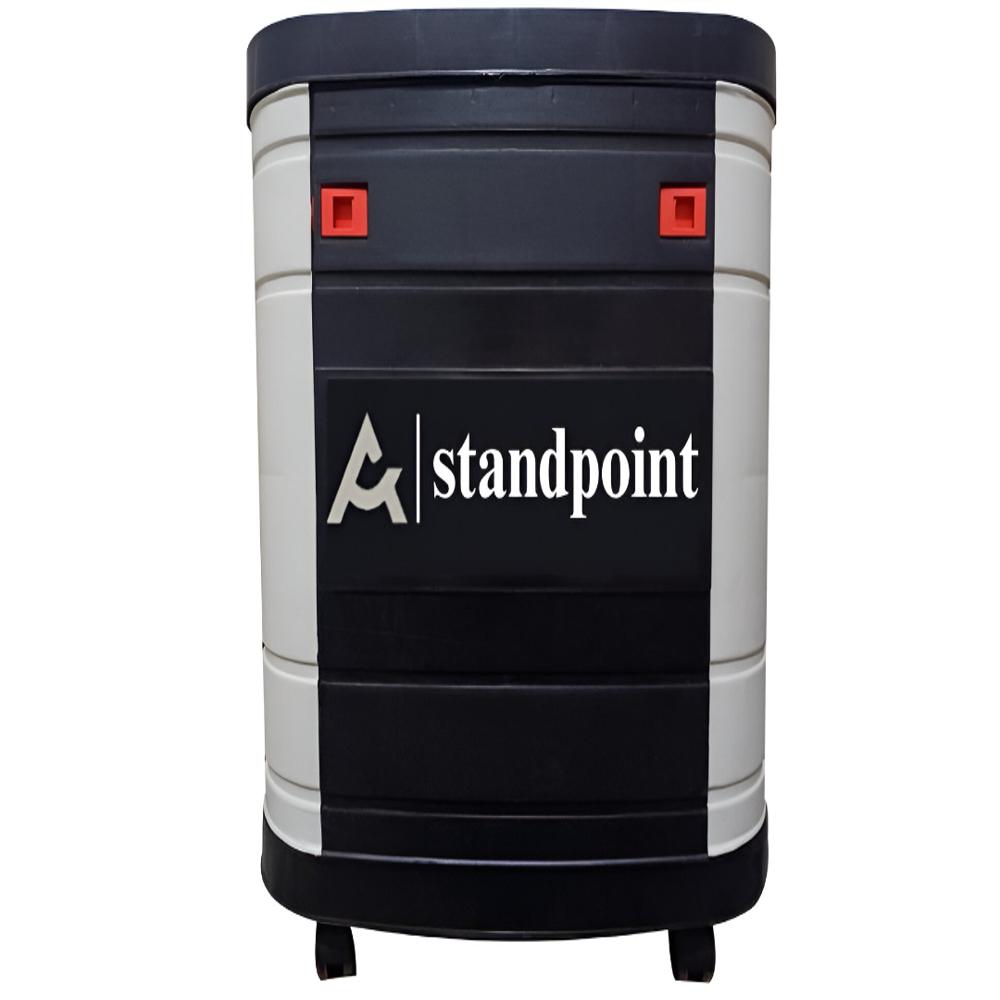 GLOBE TALL TUBULAR BATTERY TROLLEY BLACK AND WHITE