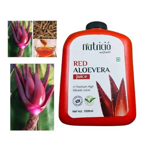Nutricio Wellness Red Aloe vera Juice with Ashwagandha and Honey A Premium High mirakle juice