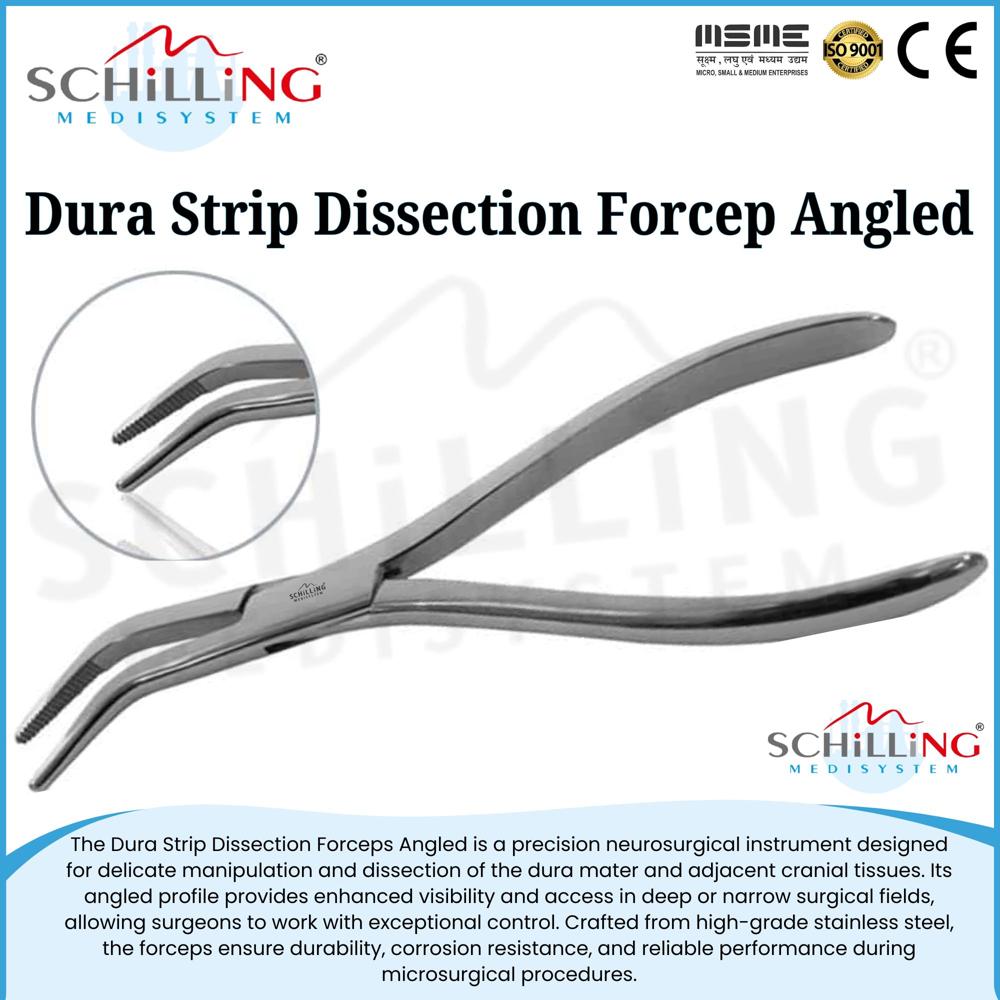 Schilling  Dura Strip Dissection Forcep Angled - Application: Hospital