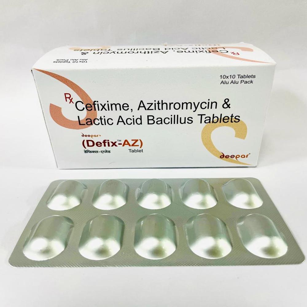 Cefixime 200Mg + Azithromycin 250Mg + Lbs 2.5 Billion Spores Tablet - Grade: Medicine Grade