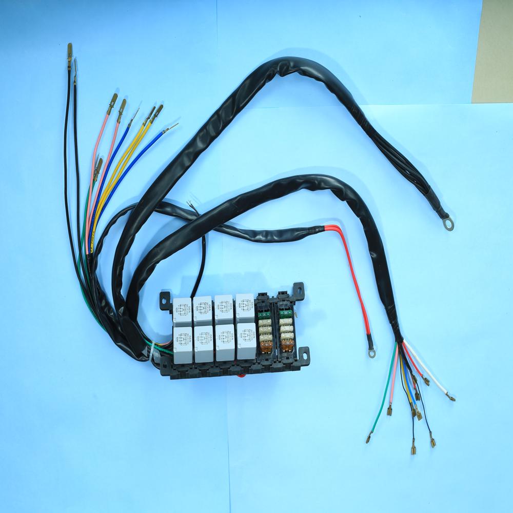 Bus Ac Fuse Box Wiring Harness - Color: Black