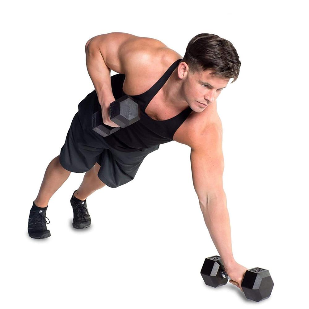 Dolphy 25 Kg Rubber Coated Professional Exercise Hex Dumbbells - Application: Gain Strength