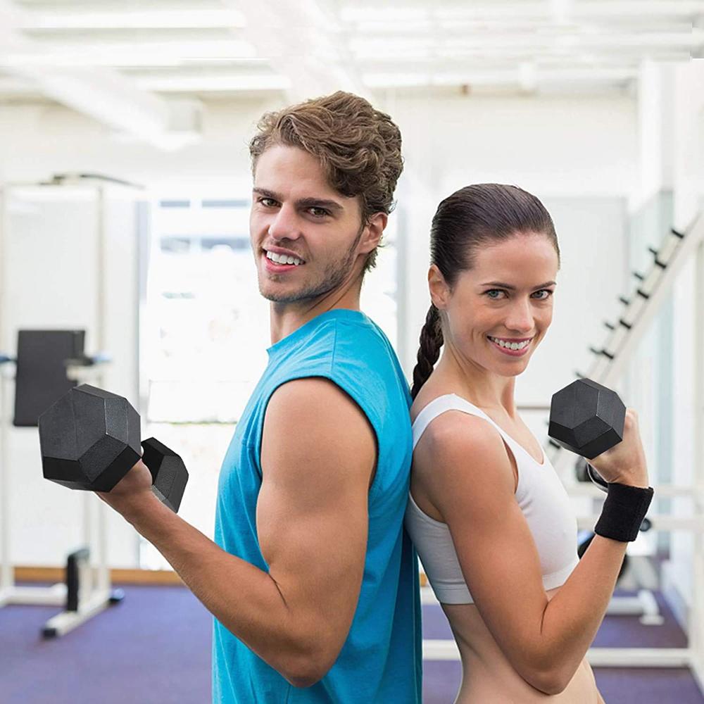 Dolphy 30 Kg Rubber Coated Professional Exercise Hex Dumbbells (Pack Of Two) - Application: Gain Strength