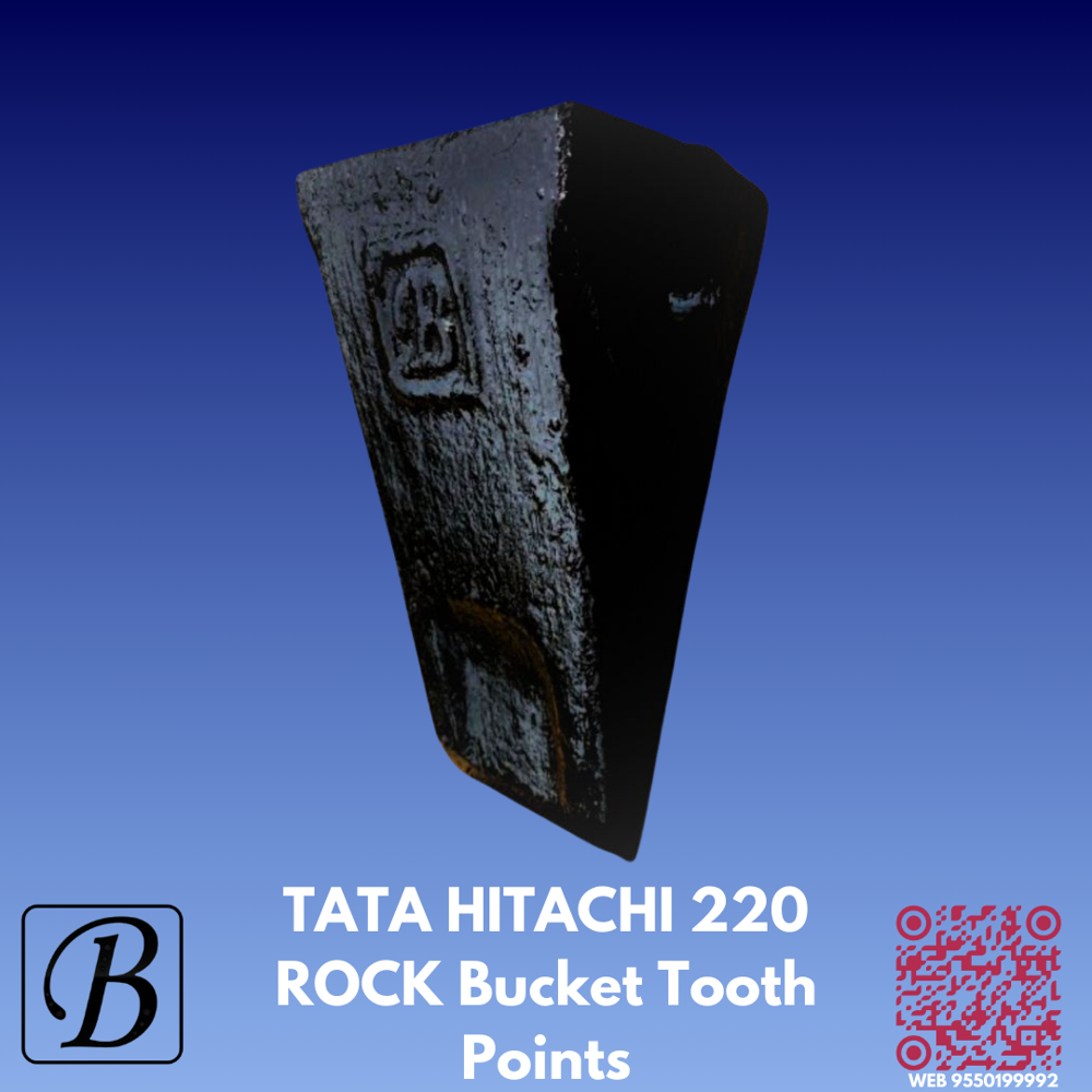 Tata Hitachi 220 Rock Bucket Tooth Points - Color: Black