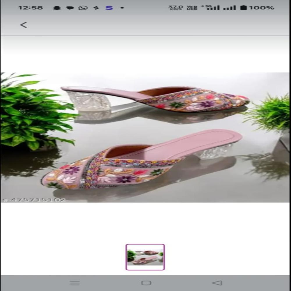 Kaanch Bail Heel Slippers - Color: Multicolor
