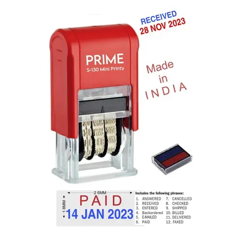 Prime S-130 Date Printy Rubber Stamp