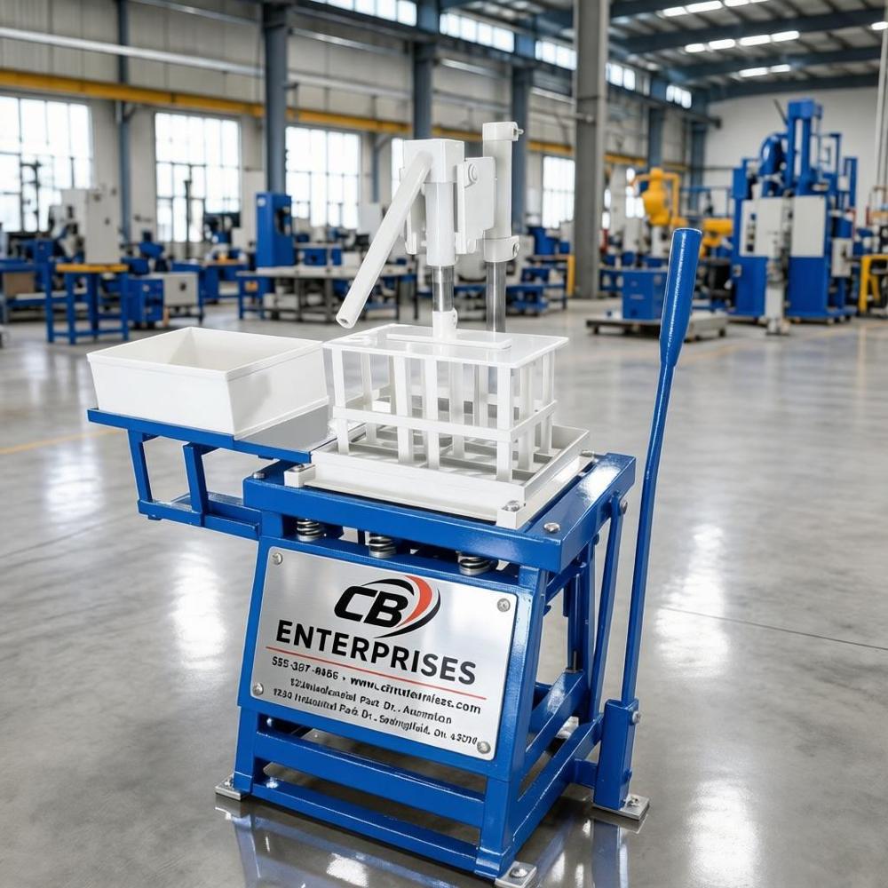Manual Vibrating 6 Brick Making Machine - Color: Customised