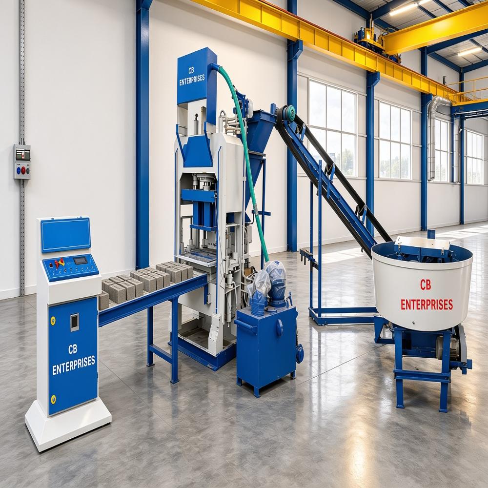 Automatic Hydraulic High Pressure With Hiigh Vibrating Machine - Color: Blue