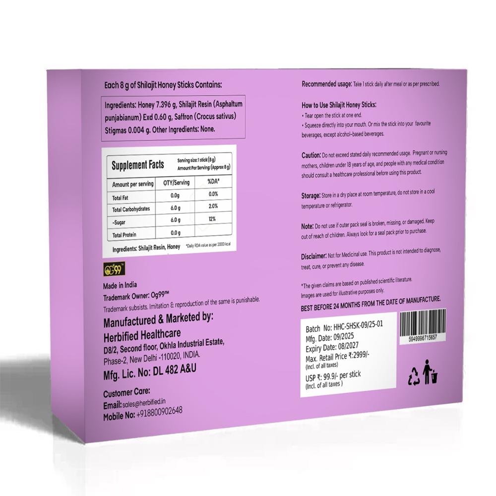 Himalayan Shilajit Honey Sticks Kesar Flavour
