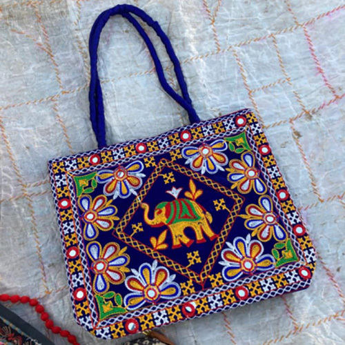 Traditional Handicraft Ary Work Bag - Color: Multicolor
