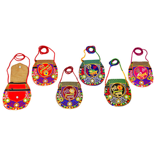 3 Mirror Radhe Flap Bag - Color: Multicolor
