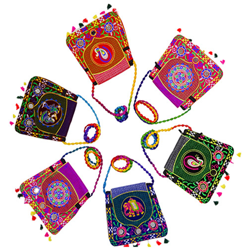 3 Mirror Elephnat Bag - Color: Multicolor