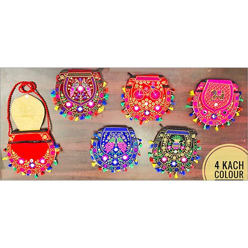 4 Mirro Velvet Cross Body Sling Bag - Color: Multicolor