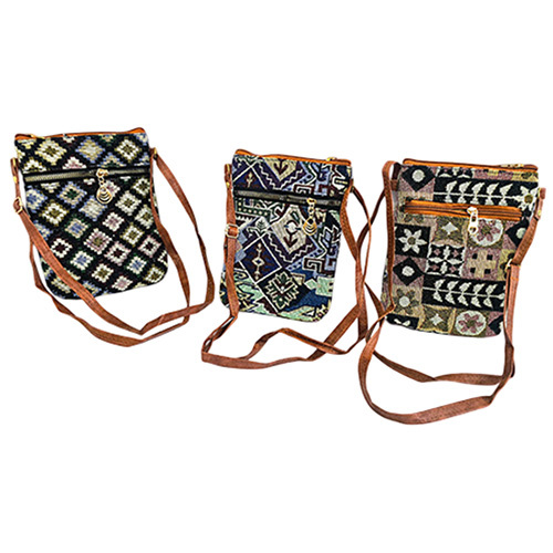 3 Zip Mobile Cum Passport Sling Bag - Color: Multicolor