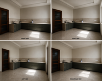 Modern Stainless Steel Modular Kitchen - Counter Top Size: L-shape