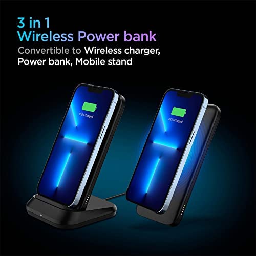 Spigen 10000mAh, 3 in 1 Wireless Power Bank- Black