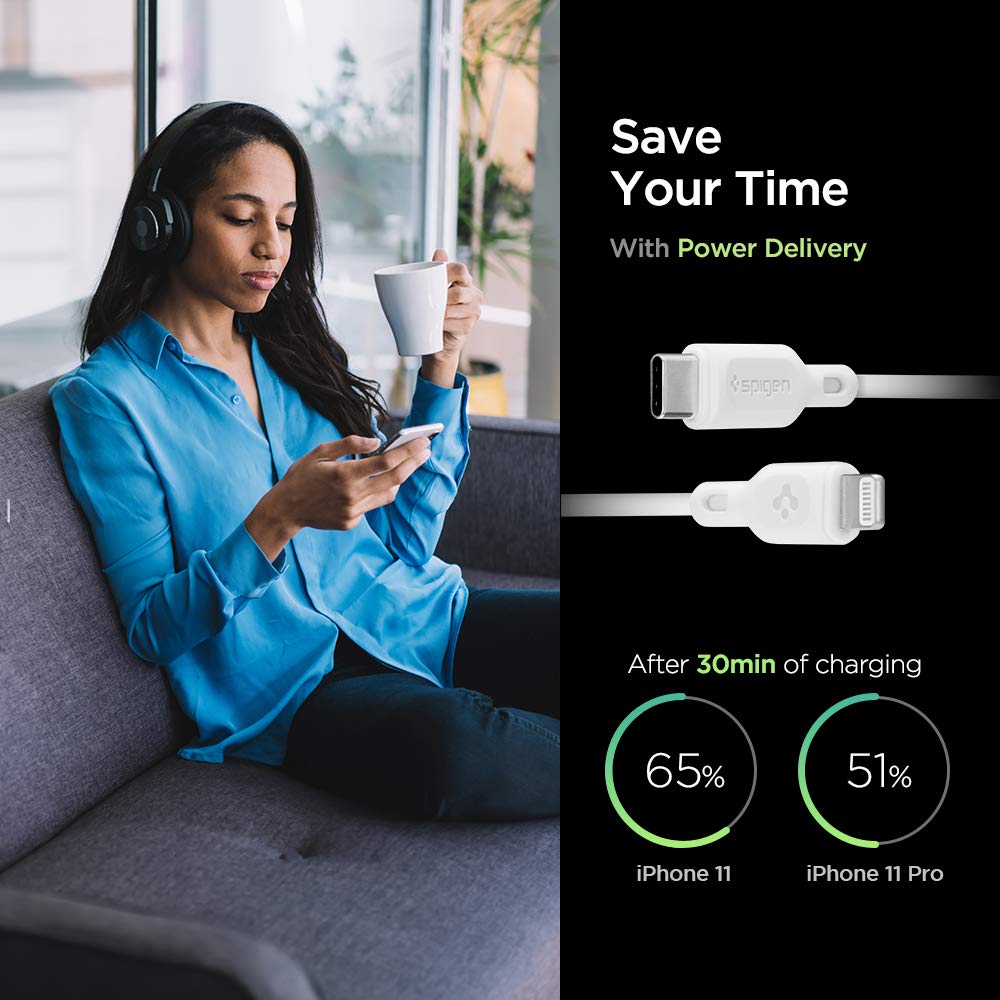 Spigen USB-C to Lightning Cable for iPhone (8 to 14) iPad  Air Pods