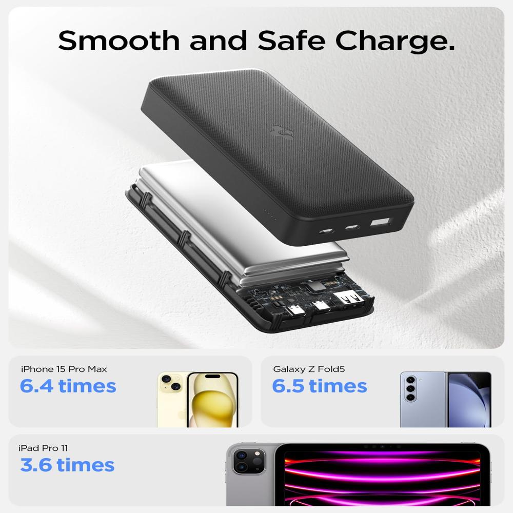 Spigen ArcPack 30000mAh Power Bank, PD3.0- Black