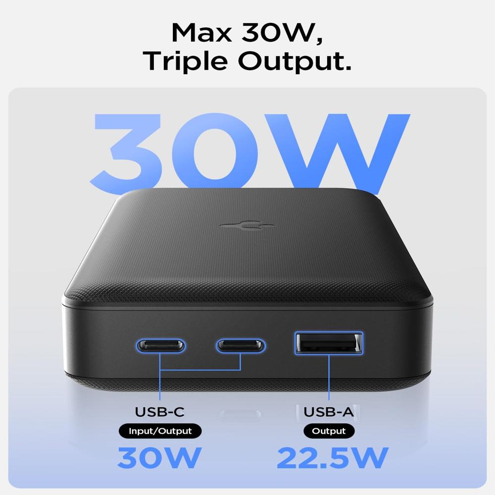 Spigen ArcPack 30000mAh Power Bank, PD3.0- Black