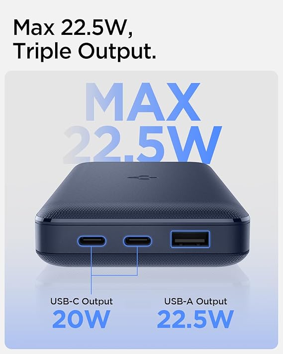 Spigen ArcPack 20000mAh Power Bank, PD3.0- Navy Blue