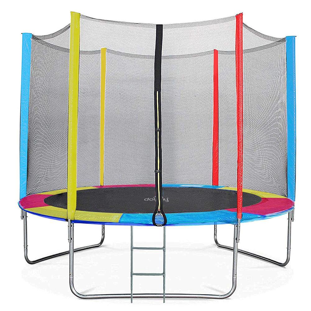 8 Feet Jumping Trampoline with Enclosure-Multi color