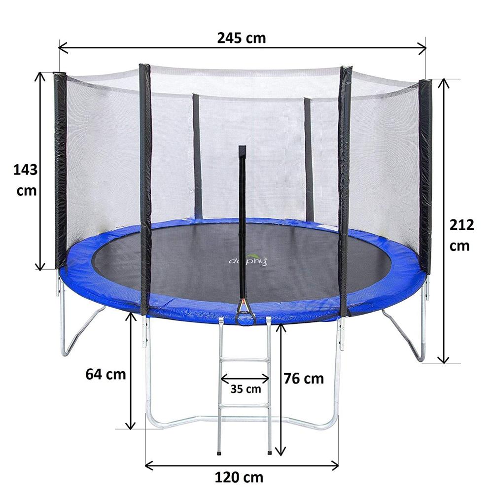 8 Feet Jumping Trampoline with Enclosure-Multi color
