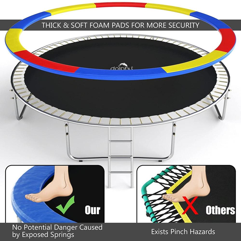 8 Feet Jumping Trampoline with Enclosure-Multi color