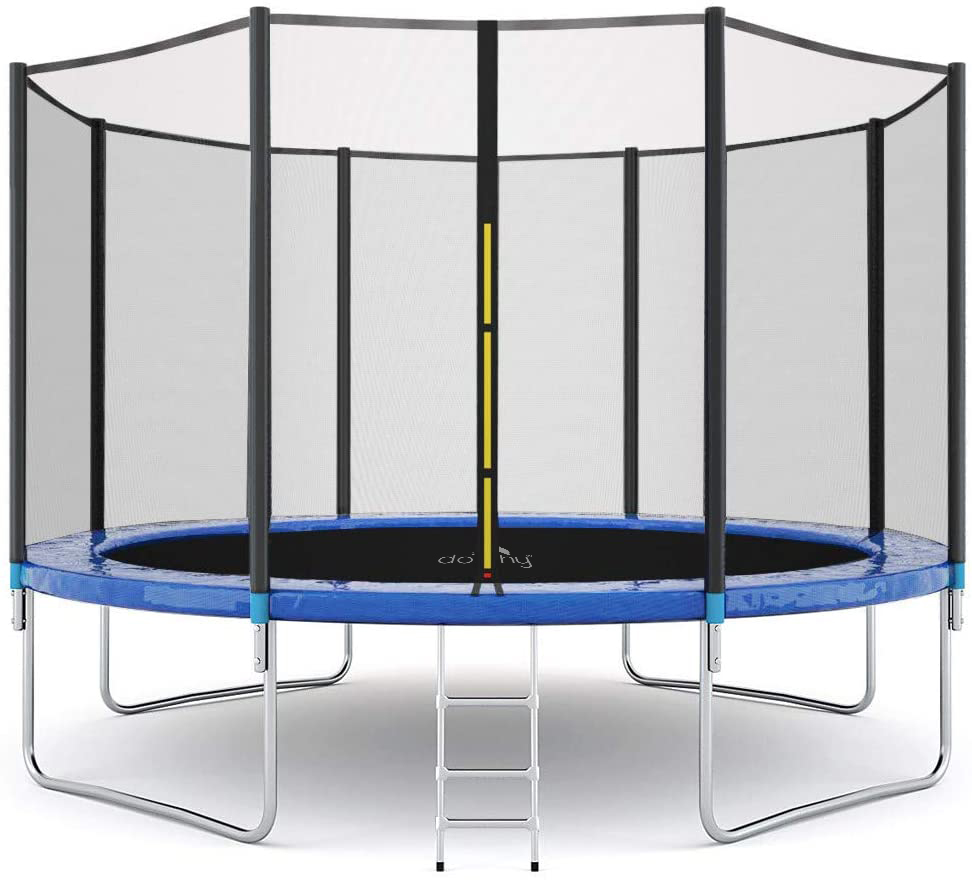 Dolphy 10 Feet Jumping Trampoline With Enclosure - Color: Black & Blue