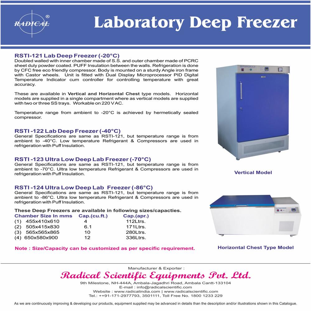 Laboratory Deep Freezer Rsti-121 - Application: Biobanking