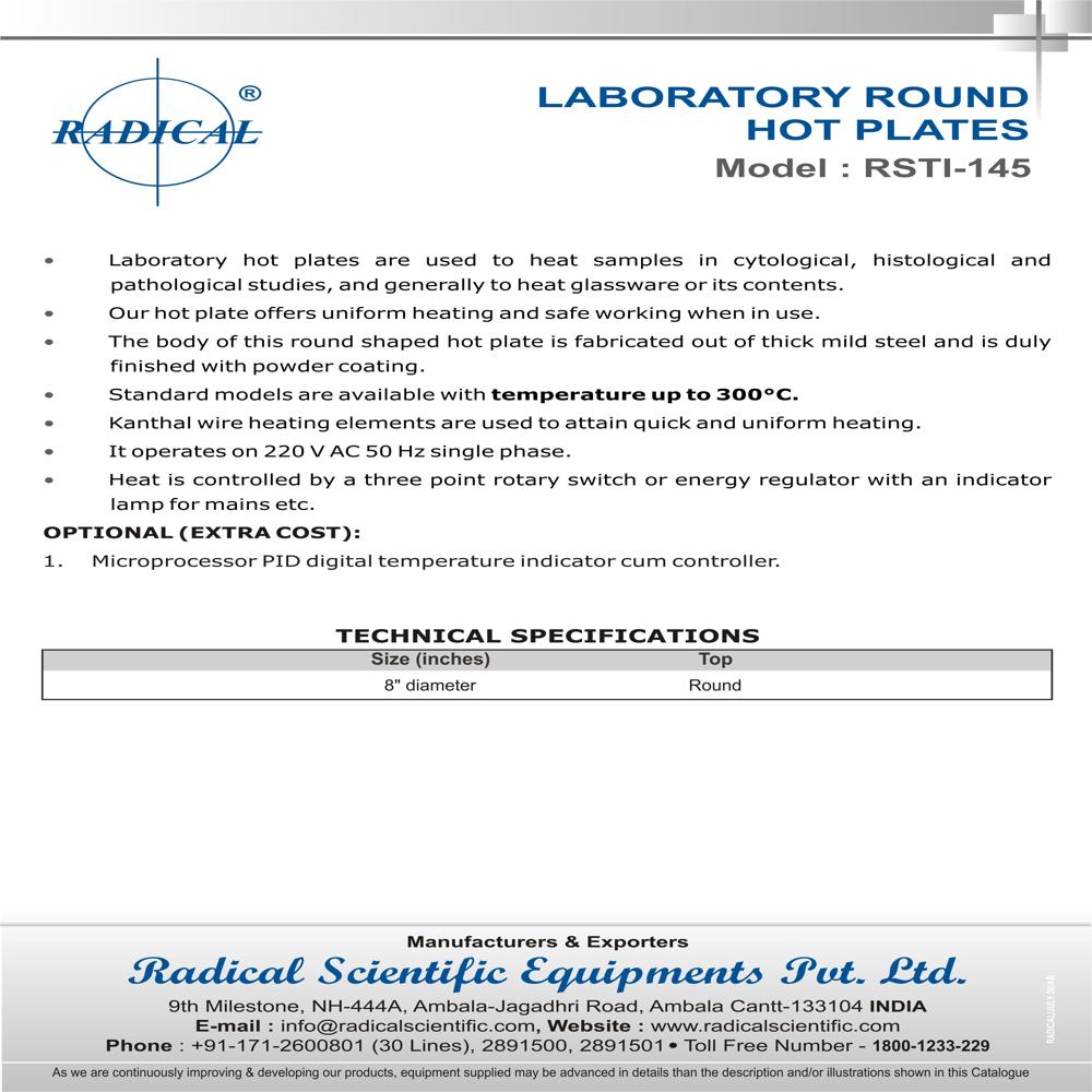 Laboratory Round Hot Plate RSTI-145