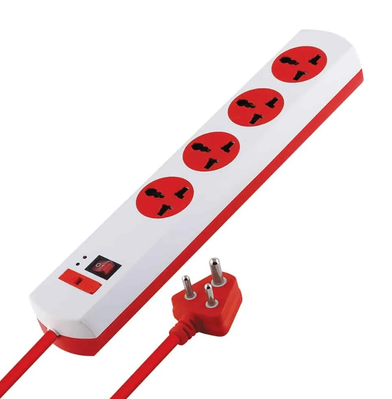 Mx Power Strip With 4 Universal Socket Master Switch Indicator Auto Detect Wire Connection 1.5 Mtr Cord Length - Material: Abd Plastic
