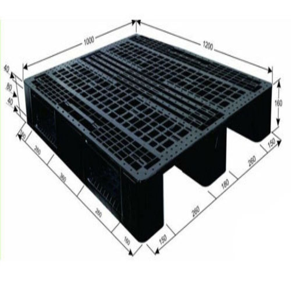 100x1100x120mm Black Plastic Pallets