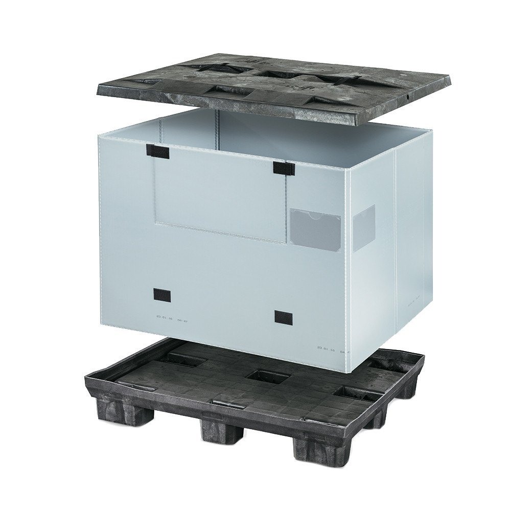 Flc Foldable Plastic Pallet Box - Color: Grey
