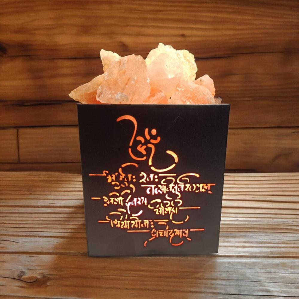 Air show Gaaytri Mantra Himalayan Rock Salt Lamp