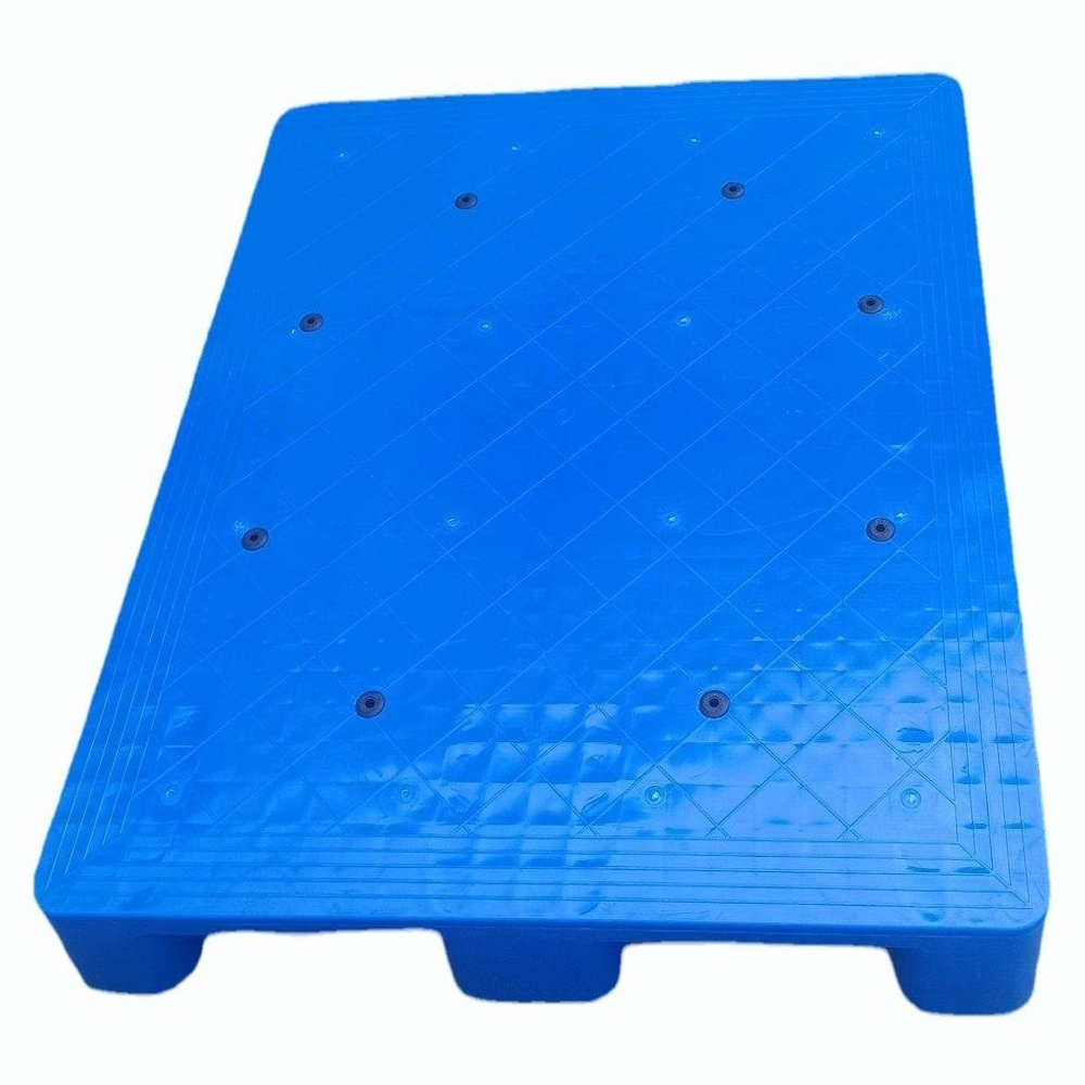 1200X1000X160Mm Steel Road Hdpe Pallet Plain Top - Color: Blue at