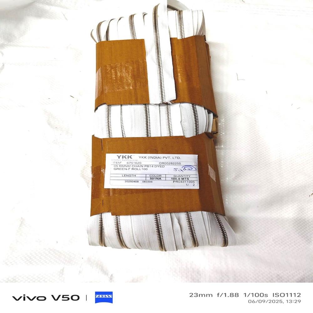 YKK 05 RMNM NICKEL CHAIN PB14 DYED SIZE 05 ZIPPER TYPE