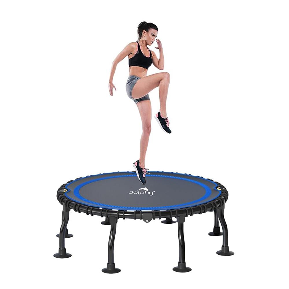 Foldable Trampoline Rebounder Exercise Jumping Cardio Trainer, Covered Bungee Rope System,