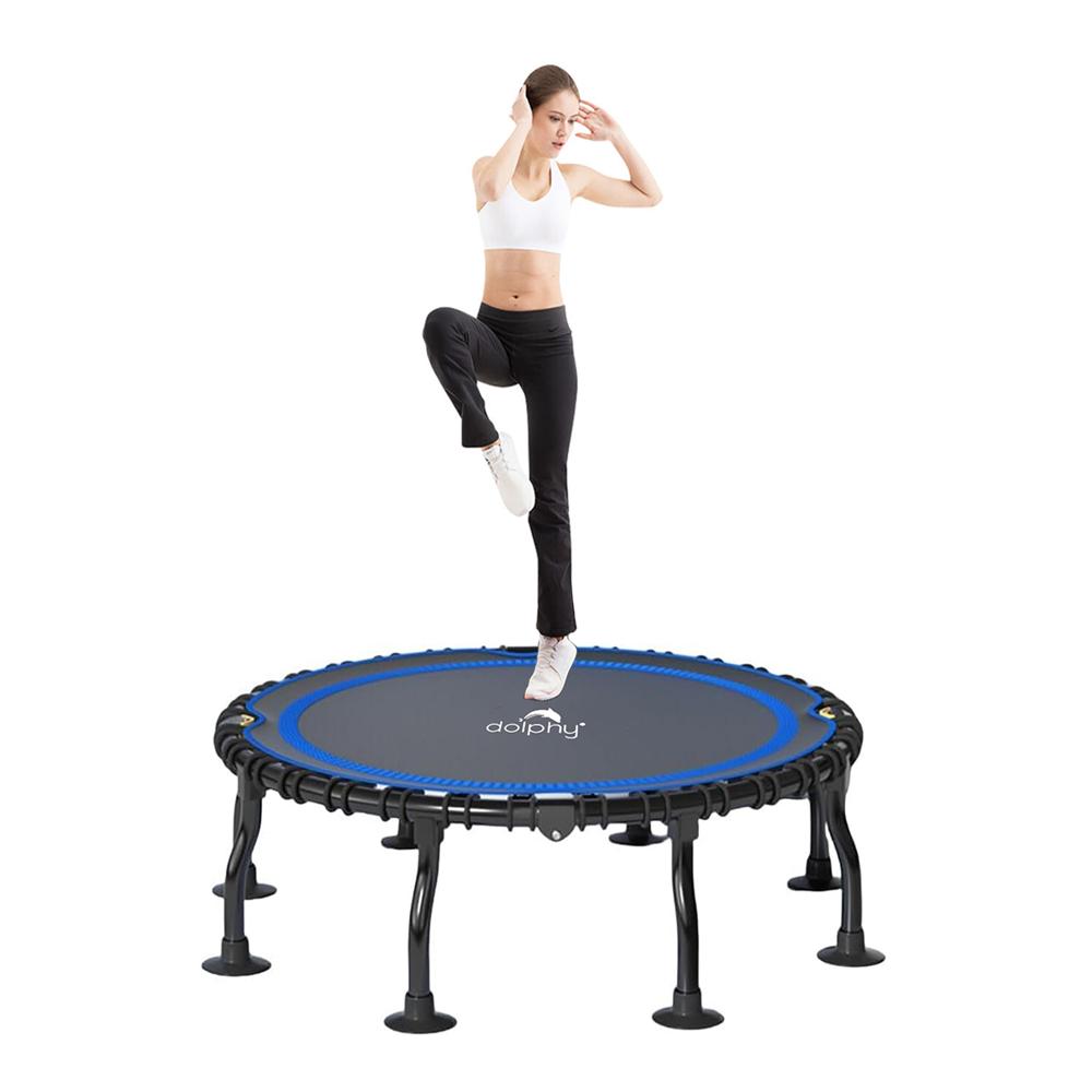 Foldable Trampoline Rebounder Exercise Jumping Cardio Trainer, Covered Bungee Rope System,