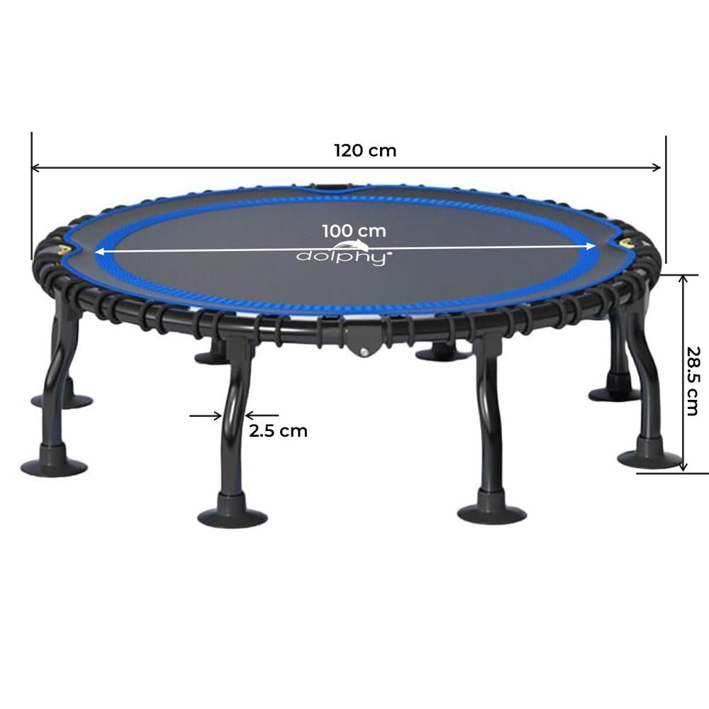 Foldable Trampoline Rebounder Exercise Jumping Cardio Trainer, Covered Bungee Rope System,