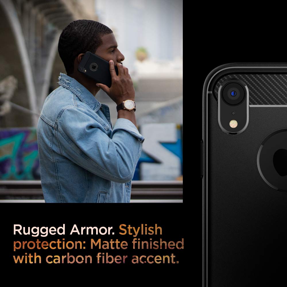 Spigen Back Cover Case For Iphone Xr- Matte Black - Body Material: Tpu