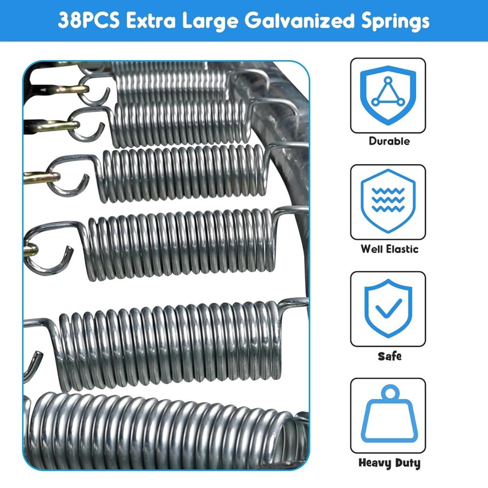 2-in-1 Kids Trampoline With Swing Set & Safety Net | 6 Feet Rectangle Trampoline - Frame Material: Galvanized Steel Frames