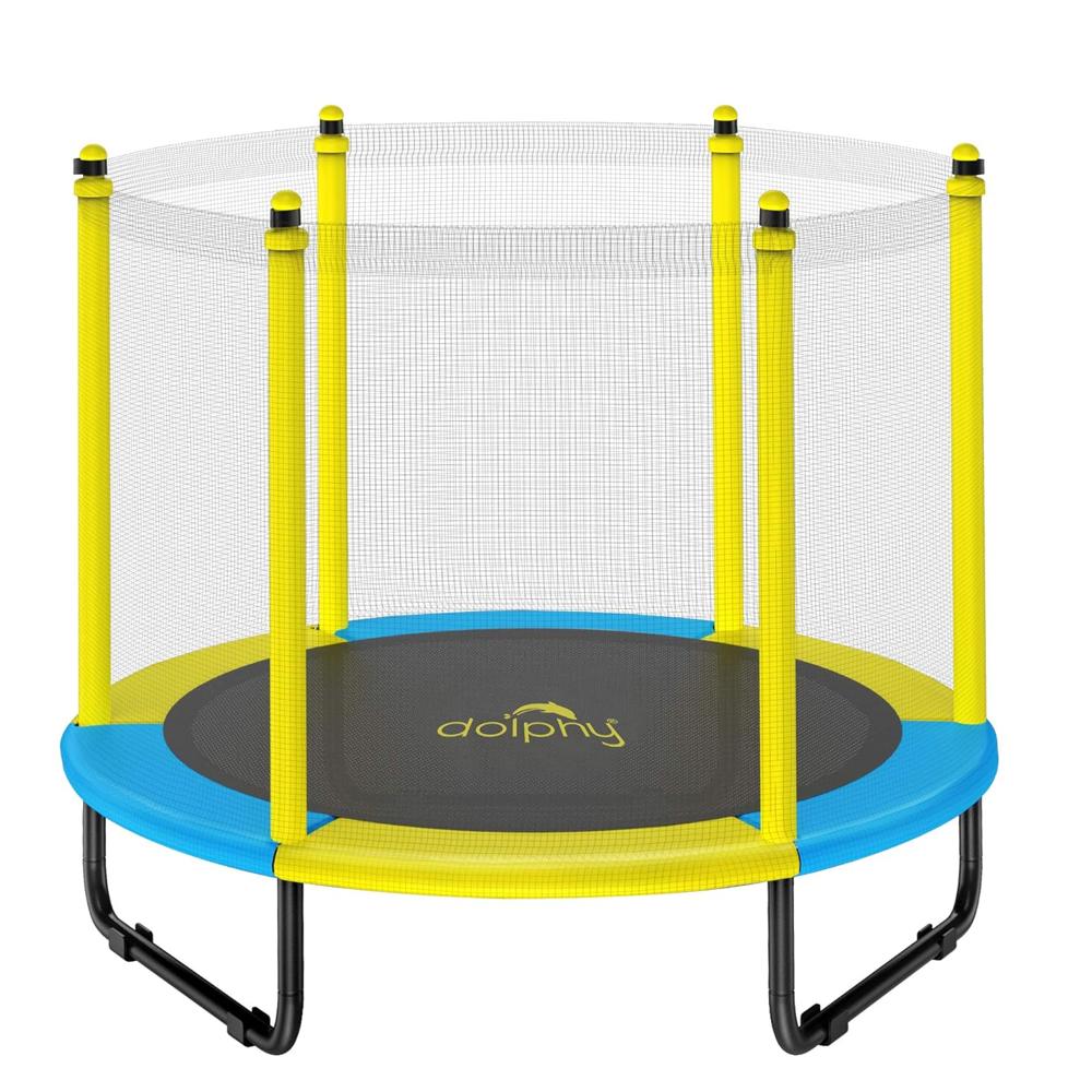 Kids Trampoline with Enclosure Net Jumping Mat