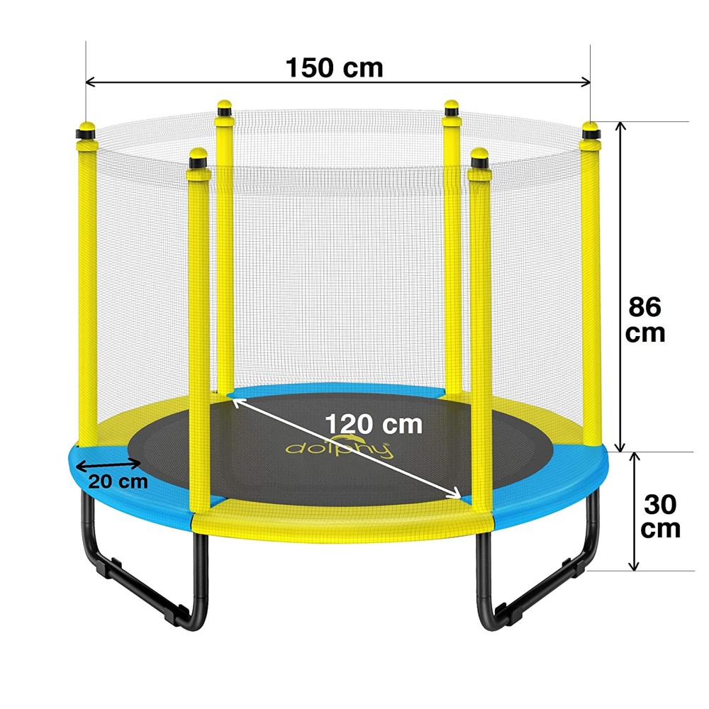 Kids Trampoline with Enclosure Net Jumping Mat